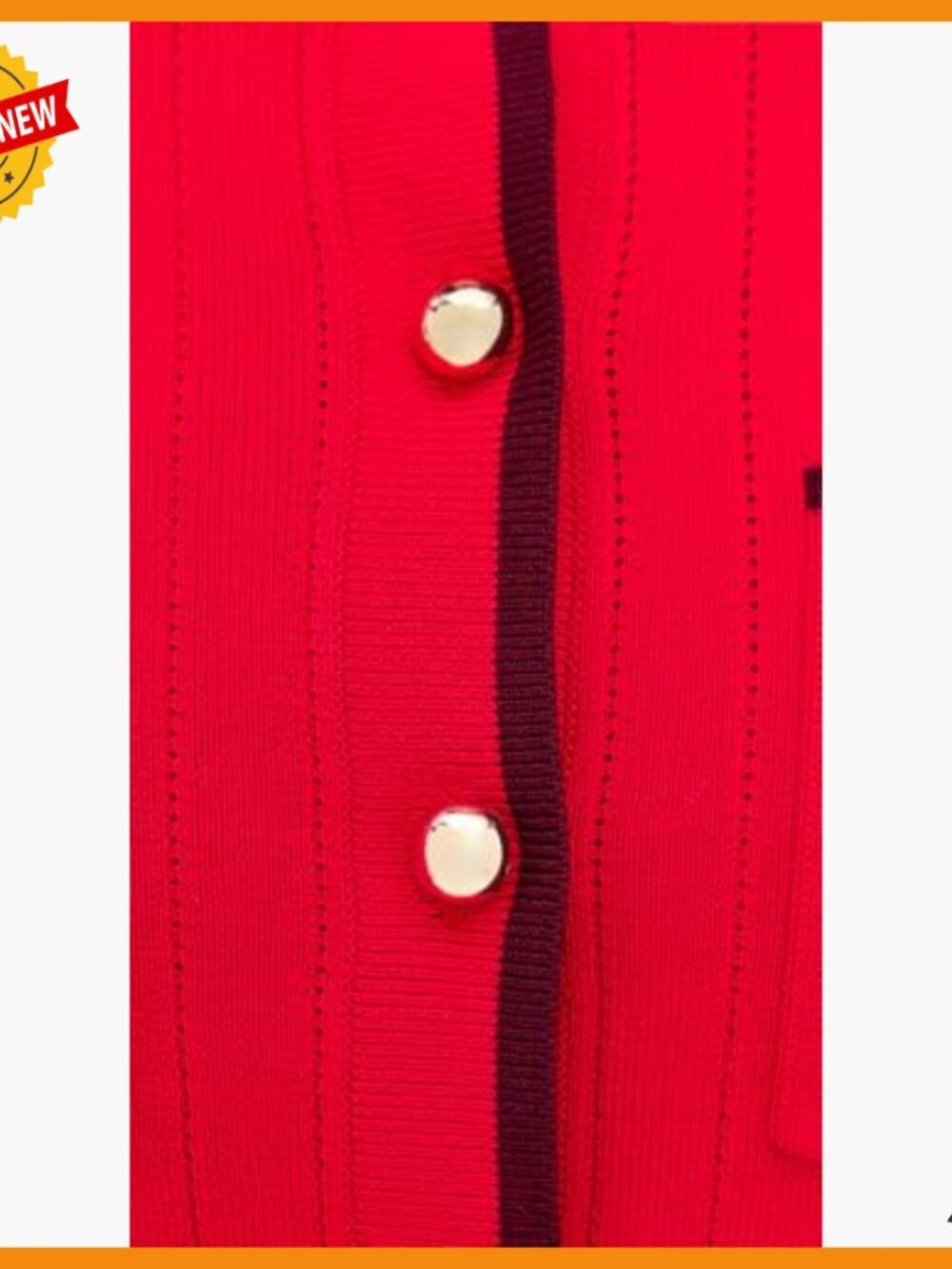 Lightweight Stretch Knit Cardigan with Patch Pocket, Crew Neck - Picture 6 of 6